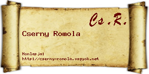 Cserny Romola névjegykártya